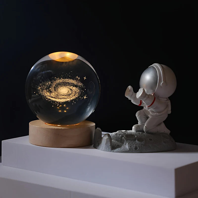 Illuminate Your Space with the Mesmerizing 3D Solar System Nightlight – A Stunning Crystal Glass Ball for Magical Nights